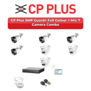 CP Plus 7 Camera 5MP HD CCTV Combo Kit | Guard+ Full Colour + Mic | 8CH XVR / DVR | 1TB HDD