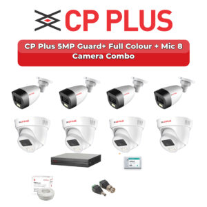 CP Plus 8 Camera 5MP HD CCTV Combo Kit | Guard+ Full Colour + Mic | 8CH XVR / DVR | 1TB HDD