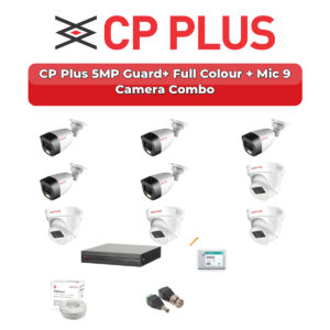 CP Plus 9 Camera 5MP HD CCTV Combo Kit | Guard+ Full Colour + Mic | 16CH XVR / DVR | 2TB HDD