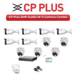 CP Plus 11 Camera 5MP HD CCTV Combo Kit | Audio IR | 16CH XVR / DVR | 2TB HDD
