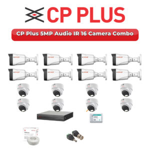 CP Plus 16 Camera 5MP HD CCTV Combo Kit | Audio IR | 16CH XVR / DVR | 4TB HDD
