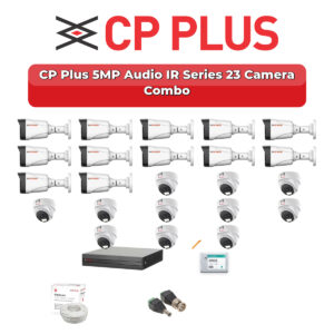 CP Plus 23 Camera 5MP HD CCTV Combo Kit | Audio IR | 32CH XVR / DVR | 2×4TB HDD