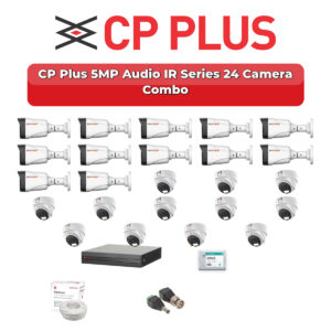 CP Plus 24 Camera 5MP HD CCTV Combo Kit | Audio IR | 32CH XVR / DVR | 2×4TB HDD