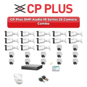 CP Plus 25 Camera 5MP HD CCTV Combo Kit | Audio IR | 32CH XVR / DVR | 1×4TB + 1×6TB HDD