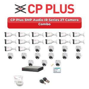 CP Plus 27 Camera 5MP HD CCTV Combo Kit | Audio IR | 32CH XVR / DVR | 1×4TB + 1×6TB HDD