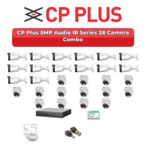 CP Plus 28 Camera 5MP HD CCTV Combo Kit | Audio IR | 32CH XVR / DVR | 1×4TB + 1×6TB HDD