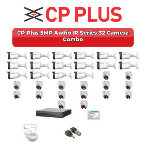 CP Plus 32 Camera 5MP HD CCTV Combo Kit | Audio IR | 32CH XVR / DVR | 2×6TB HDD