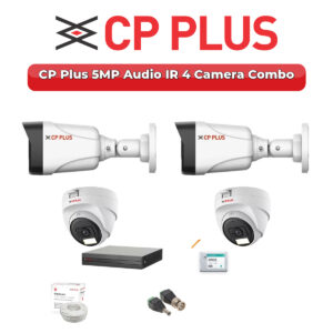 CP Plus 4 Camera 5MP HD CCTV Combo Kit | Audio IR | 4CH XVR / DVR | 500GB HDD