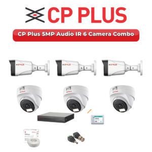 CP Plus 6 Camera 5MP HD CCTV Combo Kit | Audio IR | 8CH XVR / DVR | 500GB HDD