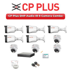 CP Plus 9 Camera 5MP HD CCTV Combo Kit | Audio IR | 16CH XVR / DVR | 2TB HDD