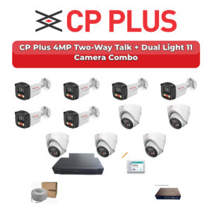 CP Plus 11 Camera 4MP IP CCTV Combo Kit | Two-Way Talk + Dual Light | 16CH NVR | 2TB HDD