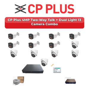 CP Plus 13 Camera 4MP IP CCTV Combo Kit | Two-Way Talk + Dual Light | 16CH NVR | 4TB HDD