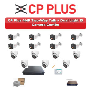 CP Plus 15 Camera 4MP IP CCTV Combo Kit | Two-Way Talk + Dual Light | 16CH NVR | 4TB HDD