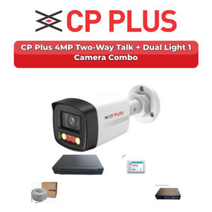 CP Plus 1 Camera 4MP IP CCTV Combo Kit | Two-Way Talk + Dual Light | 4CH NVR | 500GB HDD