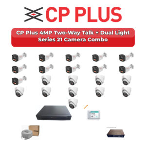 CP Plus 21 Camera 4MP IP CCTV Combo Kit | Two-Way Talk + Dual Light | 32CH NVR | 2×4TB HDD