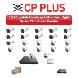CP Plus 22 Camera 4MP IP CCTV Combo Kit | Two-Way Talk + Dual Light | 32CH NVR | 2×4TB HDD
