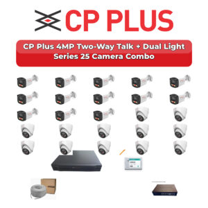 CP Plus 25 Camera 4MP IP CCTV Combo Kit | Two-Way Talk + Dual Light | 32CH NVR | 1×4TB + 1×6TB HDD
