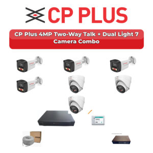 CP Plus 7 Camera 4MP IP CCTV Combo Kit | Two-Way Talk + Dual Light | 8CH NVR | 1TB HDD