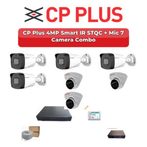 CP Plus 7 Camera 4MP IP CCTV Combo Kit | Smart IR STQC + Mic | 8CH NVR | 1TB HDD
