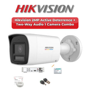 Hikvision 1 Camera 2MP HD CCTV Combo Kit | Active Deterrence + Two-Way Audio | 4CH XVR / DVR | 500GB HDD