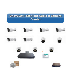 Onevu 11 Camera 3MP IP CCTV Combo Kit | Starlight Audio | 16CH NVR | 2TB HDD