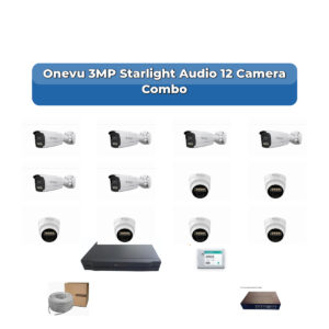 Onevu 12 Camera 3MP IP CCTV Combo Kit | Starlight Audio | 16CH NVR | 2TB HDD