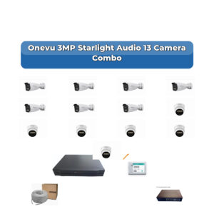 Onevu 13 Camera 3MP IP CCTV Combo Kit | Starlight Audio | 16CH NVR | 4TB HDD