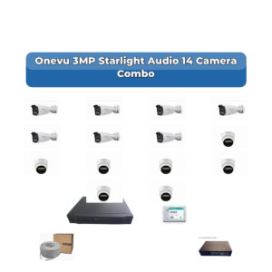 Onevu 14 Camera 3MP IP CCTV Combo Kit | Starlight Audio | 16CH NVR | 4TB HDD