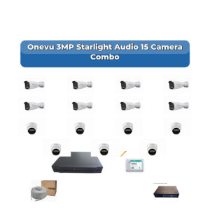 Onevu 15 Camera 3MP IP CCTV Combo Kit | Starlight Audio | 16CH NVR | 4TB HDD