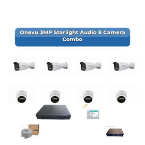 Onevu 8 Camera 3MP IP CCTV Combo Kit | Starlight Audio | 8CH NVR | 1TB HDD