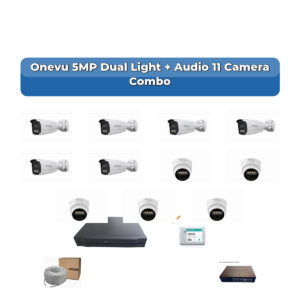 Onevu 11 Camera 5MP IP CCTV Combo Kit | Dual Light + Audio | 16CH NVR | 2TB HDD
