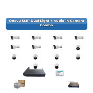 Onevu 14 Camera 5MP IP CCTV Combo Kit | Dual Light + Audio | 16CH NVR | 4TB HDD