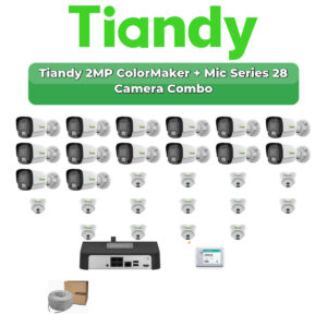 Tiandy 28 Camera 2MP IP CCTV Combo Kit | ColorMaker + Mic | 32CH NVR | 1×4TB + 1×6TB HDD