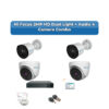 Hi Focus 4 Camera 2MP HD CCTV Combo Kit | Dual Light + Coaxial Audio | 4CH Recorder | 1×500GB HDD