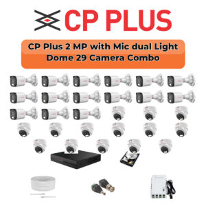 CP Plus 29 Camera 2.4MP HD CCTV Combo Kit | Dual Light + Mic | 32CH XVR / DVR | 2×6TB HDD