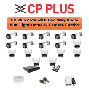 CP Plus 17 Camera 2.4MP HD CCTV Combo Kit | Two-Way Talk + Dual Light | 32CH XVR / DVR | 1×4TB + 1×2TB HDD