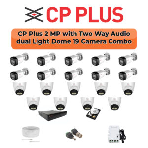 CP Plus 19 Camera 2.4MP HD CCTV Combo Kit | Two-Way Talk + Dual Light | 32CH XVR / DVR | 1×4TB + 1×2TB HDD