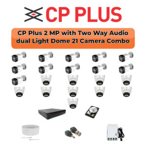 CP Plus 21 Camera 2.4MP HD CCTV Combo Kit | Two-Way Talk + Dual Light | 32CH XVR / DVR | 2×4TB HDD