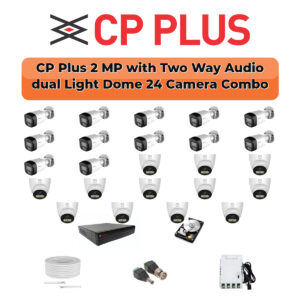 CP Plus 24 Camera 2.4MP HD CCTV Combo Kit | Two-Way Talk + Dual Light | 32CH XVR / DVR | 2×4TB HDD