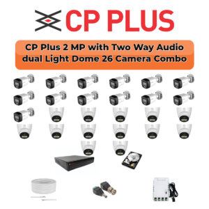 CP Plus 26 Camera 2.4MP HD CCTV Combo Kit | Two-Way Talk + Dual Light | 32CH XVR / DVR | 1×4TB + 1×6TB HDD