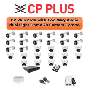 CP Plus 28 Camera 2.4MP HD CCTV Combo Kit | Two-Way Talk + Dual Light | 32CH XVR / DVR | 1×4TB + 1×6TB HDD