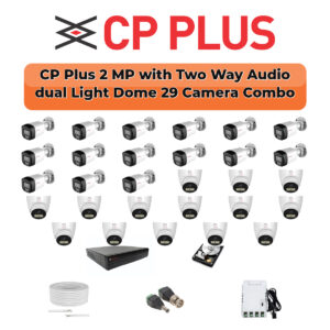 CP Plus 29 Camera 2.4MP HD CCTV Combo Kit | Two-Way Talk + Dual Light | 32CH XVR / DVR | 2×6TB HDD