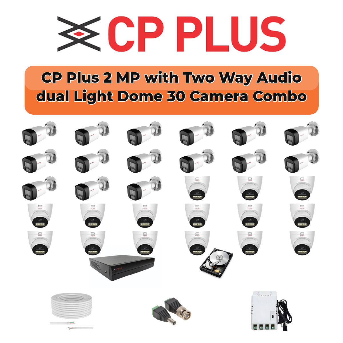 CP Plus 30 Camera 2.4MP HD CCTV Combo Kit | Two-Way Talk + Dual Light | 32CH XVR / DVR | 2×6TB HDD 1 CP Plus 30 Camera 2.4MP HD CCTV Combo Kit | Two-Way Talk + Dual Light | 32CH XVR / DVR | 2×6TB HDD
