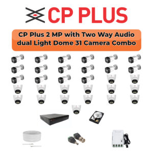 CP Plus 31 Camera 2.4MP HD CCTV Combo Kit | Two-Way Talk + Dual Light | 32CH XVR / DVR | 2×6TB HDD