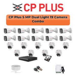 CP Plus 19 Camera 5MP HD CCTV Combo Kit | Dual Light + Mic | 32CH XVR / DVR | 1×4TB + 1×2TB HDD