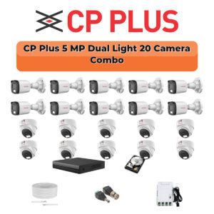 CP Plus 20 Camera 5MP HD CCTV Combo Kit | Dual Light + Mic | 32CH XVR / DVR | 1×4TB + 1×2TB HDD