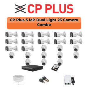 CP Plus 23 Camera 5MP HD CCTV Combo Kit | Dual Light + Mic | 32CH XVR / DVR | 2×4TB HDD