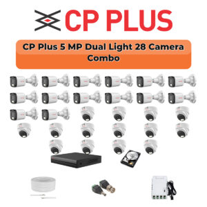 CP Plus 28 Camera 5MP HD CCTV Combo Kit | Dual Light + Mic | 32CH XVR / DVR | 1×4TB + 1×6TB HDD