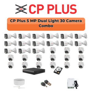 CP Plus 30 Camera 5MP HD CCTV Combo Kit | Dual Light + Mic | 32CH XVR / DVR | 2×6TB HDD