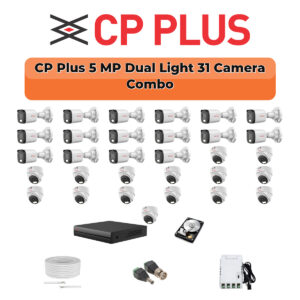 CP Plus 31 Camera 5MP HD CCTV Combo Kit | Dual Light + Mic | 32CH XVR / DVR | 2×6TB HDD